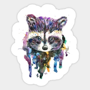 raccoon watercolor Sticker